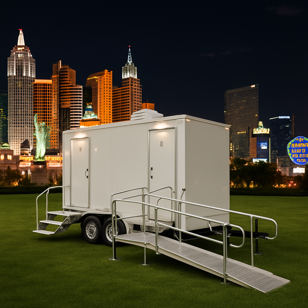 ADA restroom trailer with ramp in Las Vegas